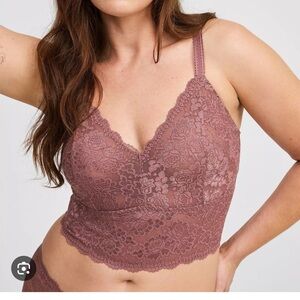 NEW Torrid Plus Size Mauve Pink Lace Bralette 5X